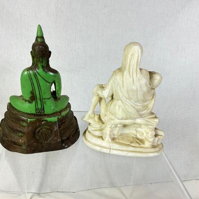 1453 Le Pieta A. Santini Stone Figure with Buddha Figure