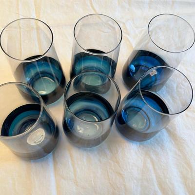 Set of 6 Ice Tea Tumblers Blue dip