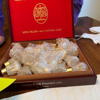 Cigar box with individual salt & pepper shakers.