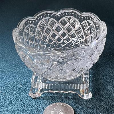 VINTAGE FOOTED ELABORATE DESIGN MASTER SALT BOWL