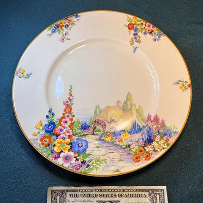 HAMPTON POTTERY COLORFUL COTTAGE DESIGN PLATE
