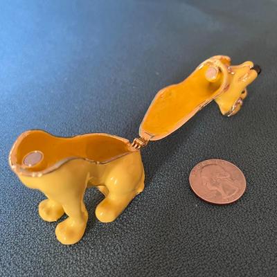 YELLOW DOG ENAMELED METAL DOG FANCY BOX