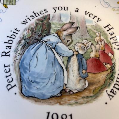 PETER RABBIT BEATRICE POTTER BIRTHDAY PLATE 1984