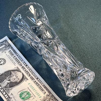 LEADED GLASS FLOWER VASE 