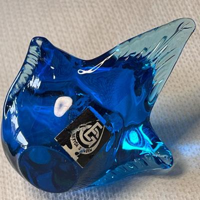 SWEDEN STUDIO GLASS BLUE BIRD 
