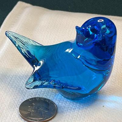 SWEDEN STUDIO GLASS BLUE BIRD 