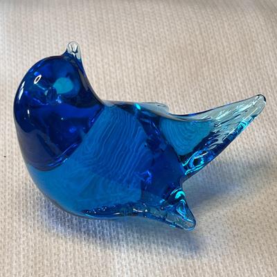 SWEDEN STUDIO GLASS BLUE BIRD 