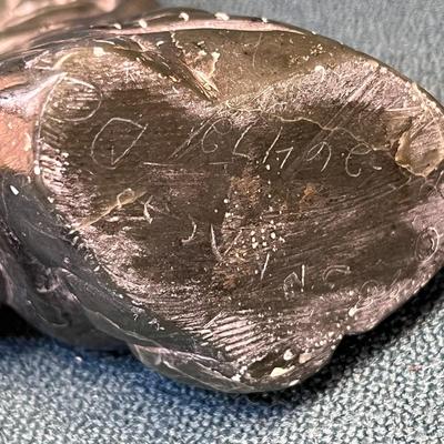 ESKIMO CARVED STONE ARTIST SIGNED 