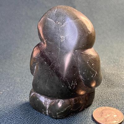 ESKIMO CARVED STONE ARTIST SIGNED 