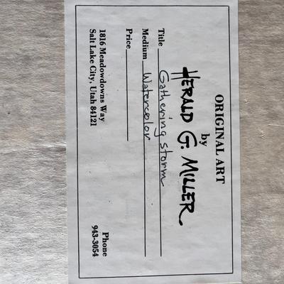 ORIGINAL WATERCOLOR HERALD MILLER â€œGATHERING STORMâ€