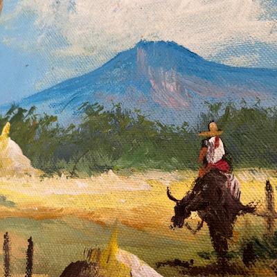 COLORFUL OIL PAINTING RURAL SCENE INDONESIA?