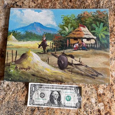 COLORFUL OIL PAINTING RURAL SCENE INDONESIA?