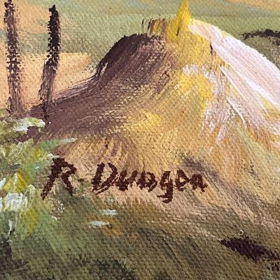 COLORFUL OIL PAINTING RURAL SCENE INDONESIA?