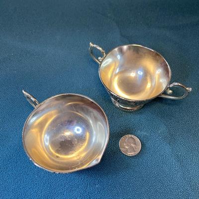 VINTAGE SILVER PLATED CREAM SUGAR SET 
