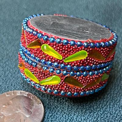 HEAVILY BEADED PILL BOX DETAILED DESIGN