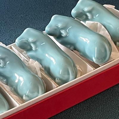 SET OF 5 CERAMIC WATER BUFFALO CHOP STICK RESTS