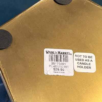 GLASS BRASS 10 PANE GEOMETRIC PLANTER TERRARIUM