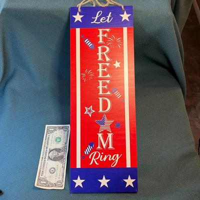 â€œLET FREEDOM RING- WELCOMEâ€ 2 SIDED SIGN
