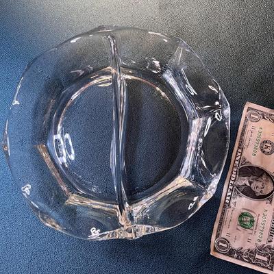 LEADED CRYSTAL DIVIDED DISH 