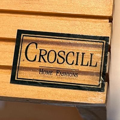 BATHROOM WASTE BASKET, TISSUE COVER SET BLONDE WOOD