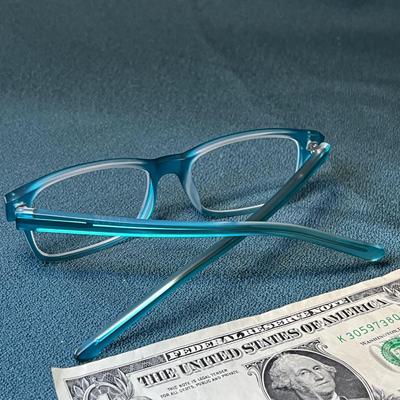 ZENNI AQUA BLUE READERS APPROX. +3.00 STRENGTH