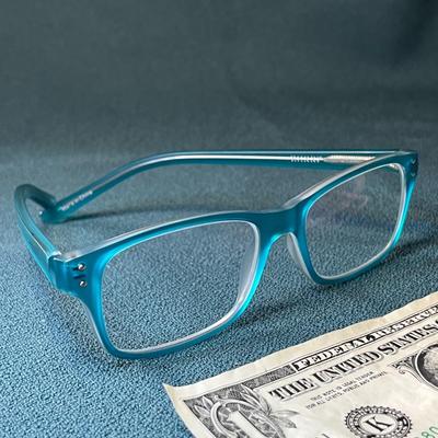 ZENNI AQUA BLUE READERS APPROX. +3.00 STRENGTH