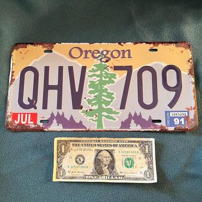 VINTAGE LOOK â€œFACSIMILEâ€ OREGON LICENSE PLATE