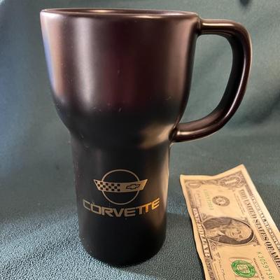 COOL CORVETTE BLACK MUG w/ TOPPER