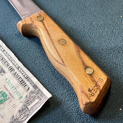 CARVEL-HALL SLICER KITCHEN KNIFE RIVETED WOOD HANDLE