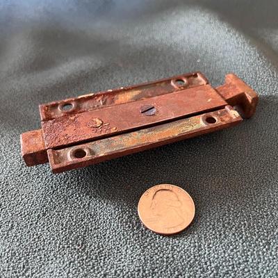 ANTIQUE SHAFT LOCK 4-1/2â€ WITH PUSH BUTTON RELEASE