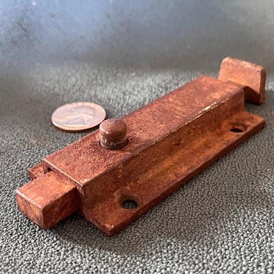 ANTIQUE SHAFT LOCK 4-1/2â€ WITH PUSH BUTTON RELEASE