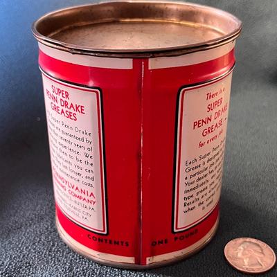 ANTIQUE PENN DRAKE GREASE TIN 
