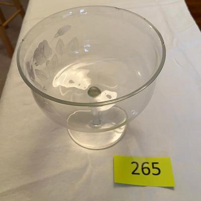 Crystal etched compote