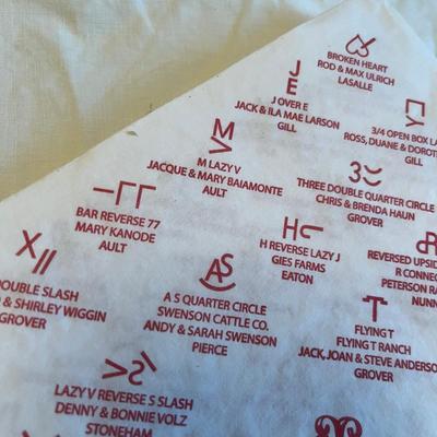 Weld County Cattlewomen Banquet Napkins with brands