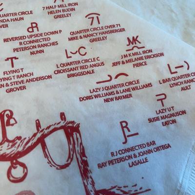 Weld County Cattlewomen Banquet Napkins with brands