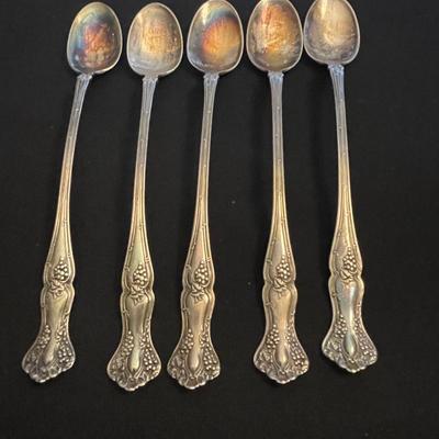 FIVE SILVER PLATED TEASPOONS