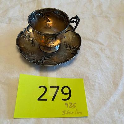 Demitasse Cup & Saucer Sterling Silver