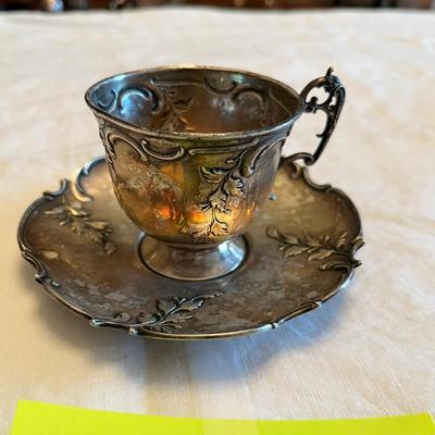Demitasse Cup & Saucer Sterling Silver