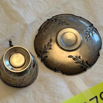 Demitasse Cup & Saucer Sterling Silver