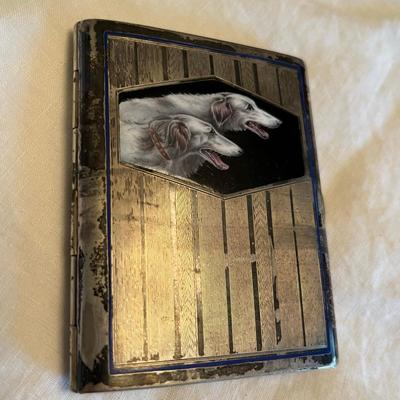 Gorgeous Cigarette case Sterling silver with enamel