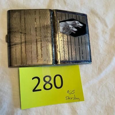 Gorgeous Cigarette case Sterling silver with enamel