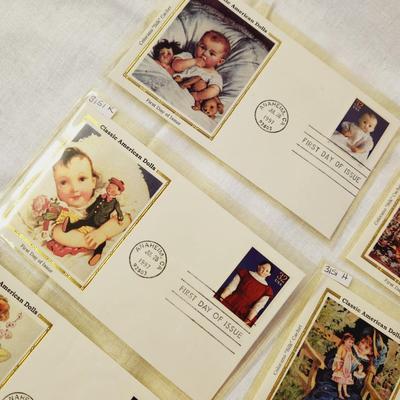 8 PC - FIRST DAY ISSUE STAMPS - CLASSIC AMERICAN DOLLS - #1