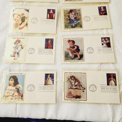8 PC - FIRST DAY ISSUE STAMPS - CLASSIC AMERICAN DOLLS - #1