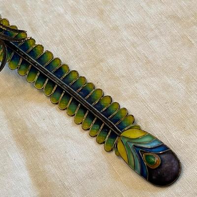 Silver & Cloisonne Bird Figure