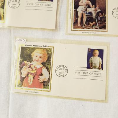 5 PC - FIRST DAY ISSUE STAMPS - CLASSIC AMERICAN DOLLS