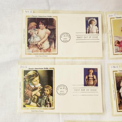 5 PC - FIRST DAY ISSUE STAMPS - CLASSIC AMERICAN DOLLS