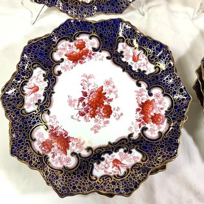 1469 Set of 12 Antique Doulton Burslem Handpainted 9" Plates