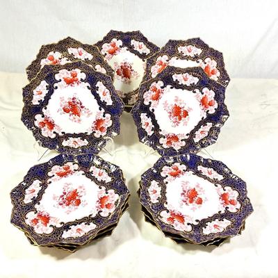 1469 Set of 12 Antique Doulton Burslem Handpainted 9" Plates