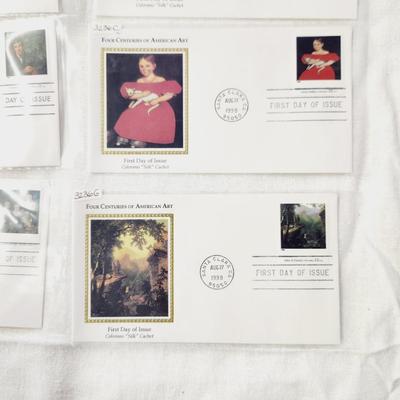 8 PC - FIRST DAY ISSUE STAMPS - 4 CENTURIES OF AMERICAN ART