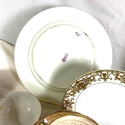 1470 Large Set of Vintage Limoge and Royal Doulton Gold and White China
